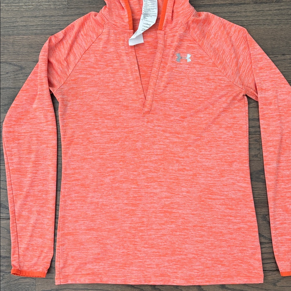 Under Armour Women's Bright Orange Hoodie - Picture 4 of 11